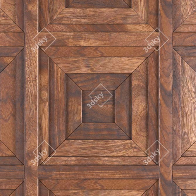 Rustic Wood Panel 3D model image 3