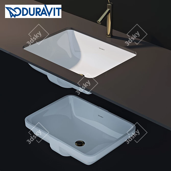 Duravit L-cube Sink Stand & Mirror 3D model image 2