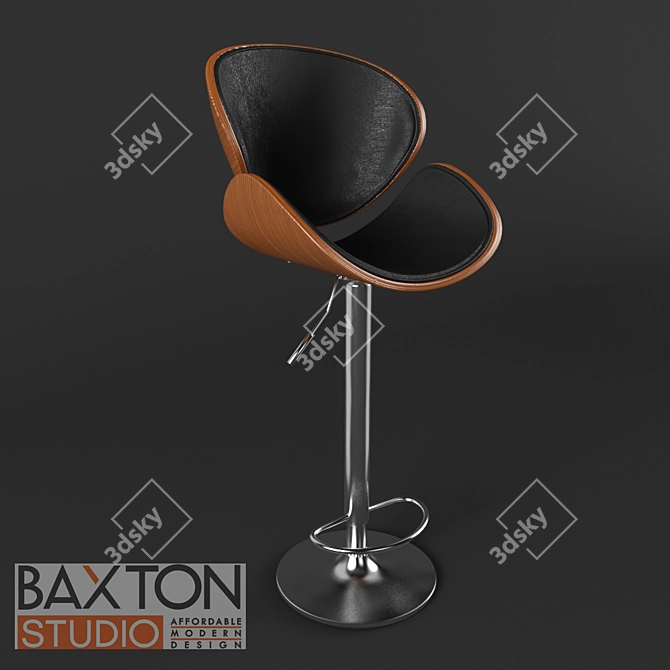 Crocus Walnut Swivel Bar Stool 3D model image 1