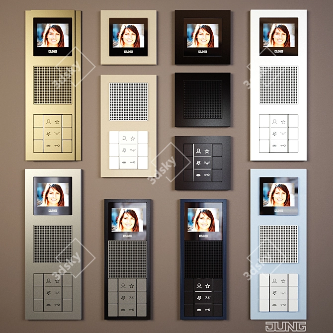 JUNG Intercoms: Versatile, Compact, and Stylish 3D model image 1