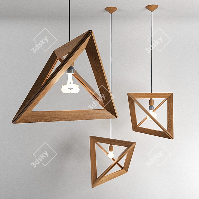 Elegant Chandelier Frame 3D model image 1