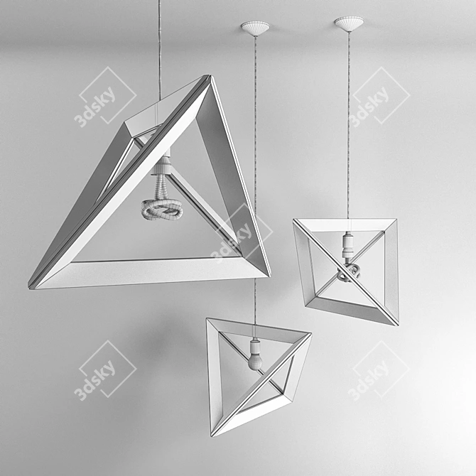 Elegant Chandelier Frame 3D model image 2