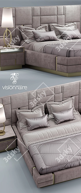 Luxurious Bed of Elegance 3D model image 2