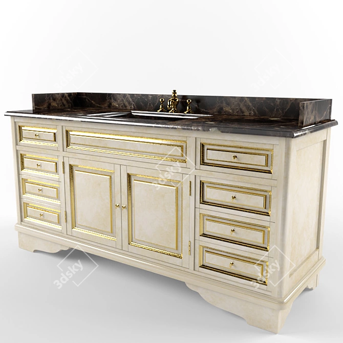 Classic Washbasin 3D model image 1