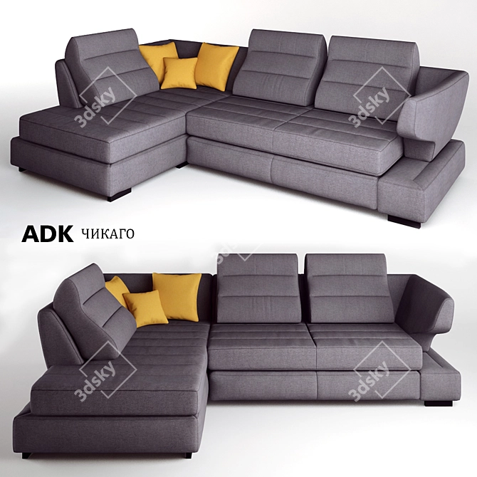 ADK "Chicago" Corner Sofa 3D model image 1