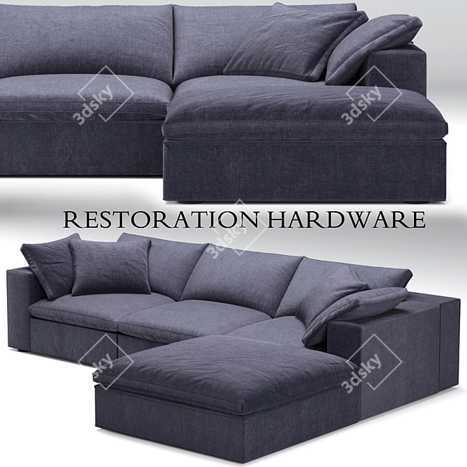 Restoration Hardware Blue Cloud Sofa 3D model image 1