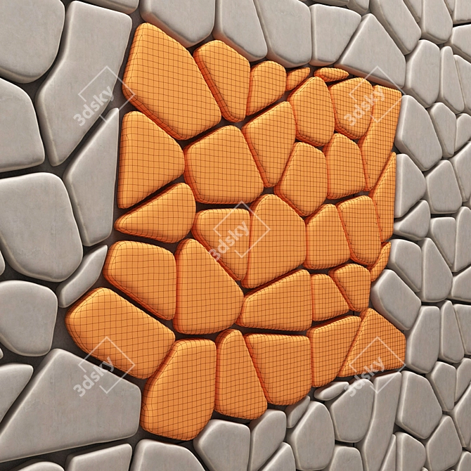 Stone Decor Panel: 3D Texture, 8192x8192 3D model image 3