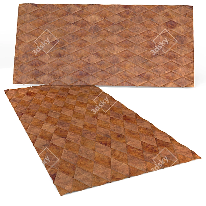 Lozenges Leather Rug - 1.2m x 2.4m, 135k Polys 3D model image 1