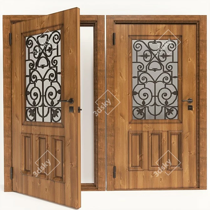 Sleek Steel Door S1 3D model image 1