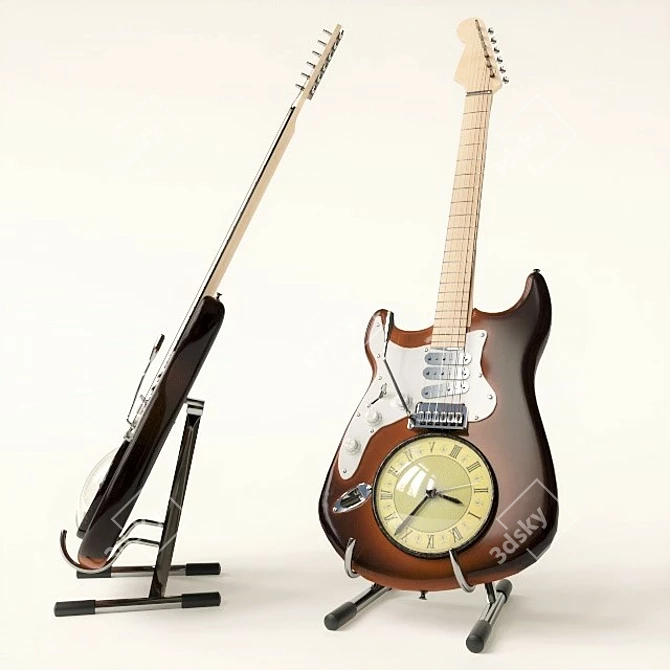 Melody Master Guitar Clock 3D model image 1