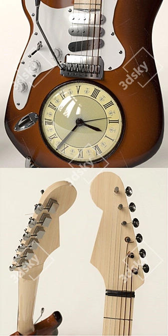 Melody Master Guitar Clock 3D model image 2