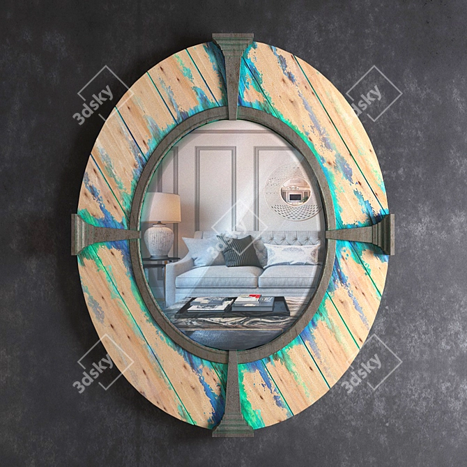 Rustic Farmhouse Mirror 3D model image 1