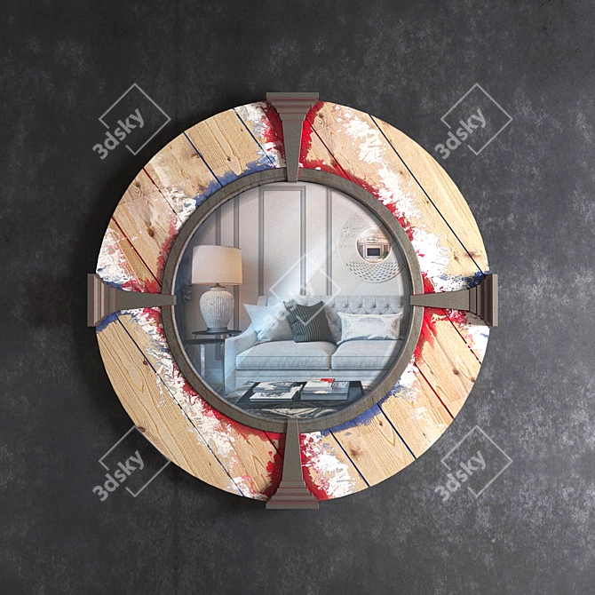 Rustic Farmhouse Mirror 3D model image 2