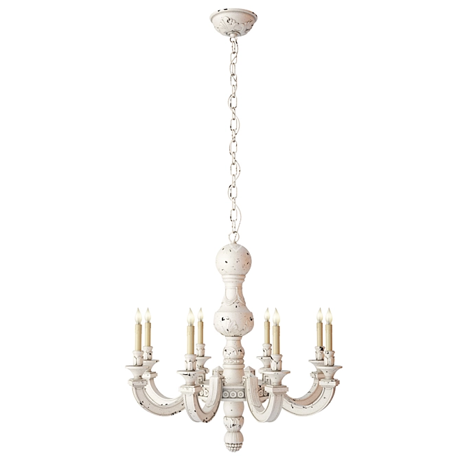 Dexter Alexa: Elegant Belgian White Chandelier 3D model image 1