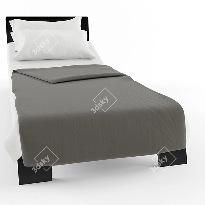 Sleek Modbed: Contemporary Single Bed 3D model image 2