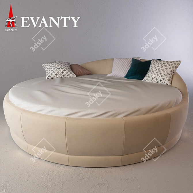 Title: Evanty Orchidea Round Bed - Elegant and Spacious 3D model image 1