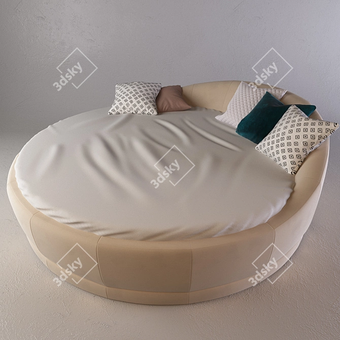 Title: Evanty Orchidea Round Bed - Elegant and Spacious 3D model image 2