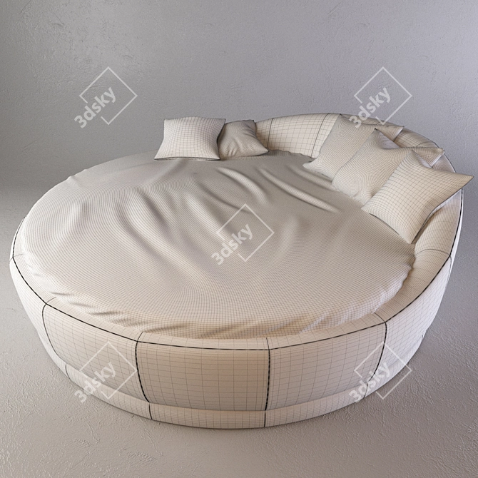 Title: Evanty Orchidea Round Bed - Elegant and Spacious 3D model image 3