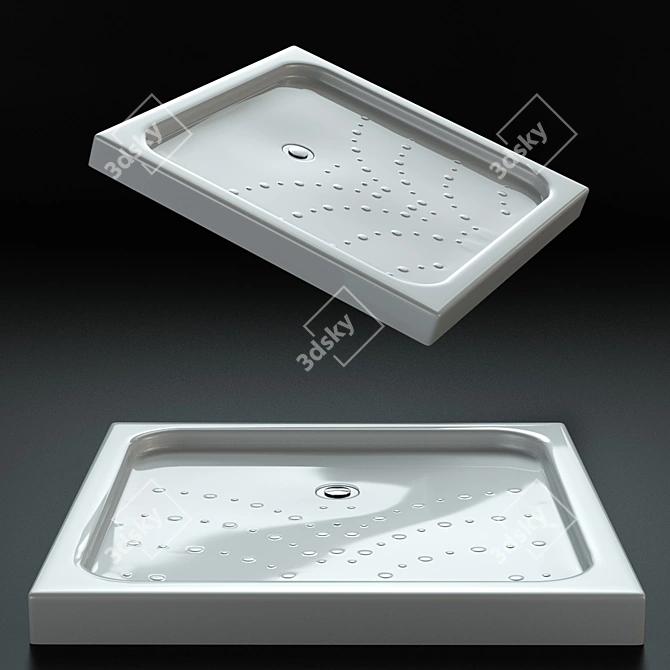 UltraSlim White Shower Plate 90x90 3D model image 1