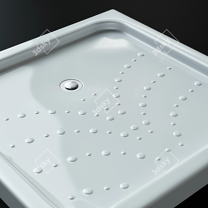 UltraSlim White Shower Plate 90x90 3D model image 2