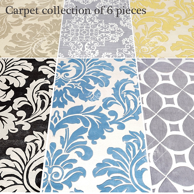 Luxury Carpet Collection 6 pcs. 3D model image 2