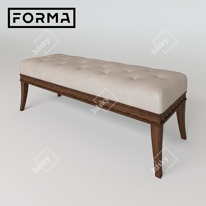 Wave Collection Bench Forma (WAV-11) 3D model image 1