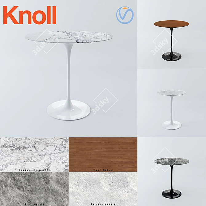 Elegant Knoll Saarinen Side Table 3D model image 1