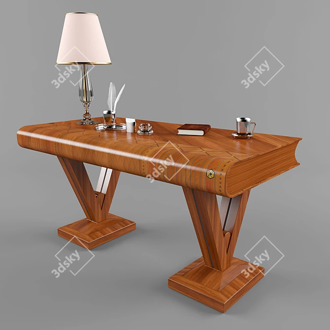 Capranelli Book Table: Elegant and Functional 3D model image 2