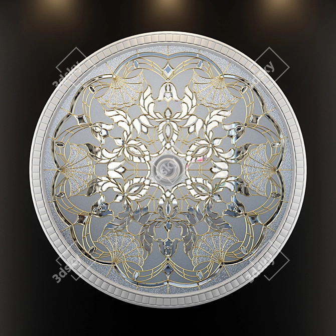 Stunning Stained-Glass Ceiling Piece 3D model image 1