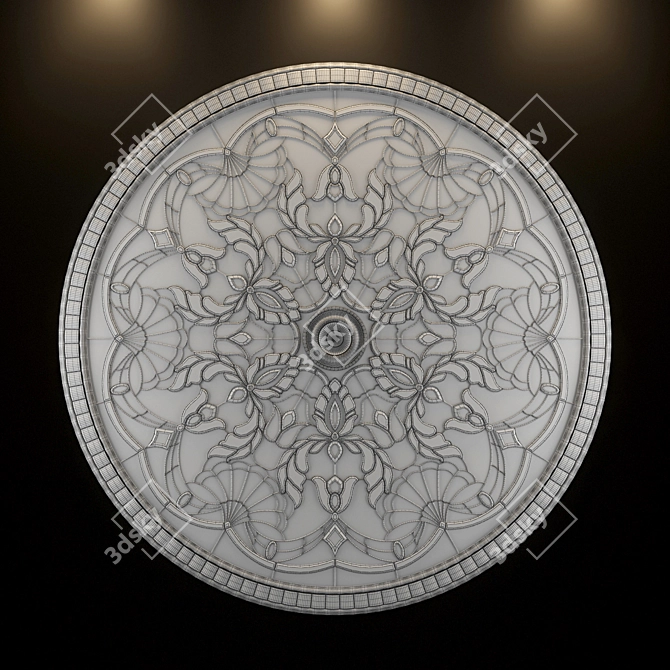 Stunning Stained-Glass Ceiling Piece 3D model image 2