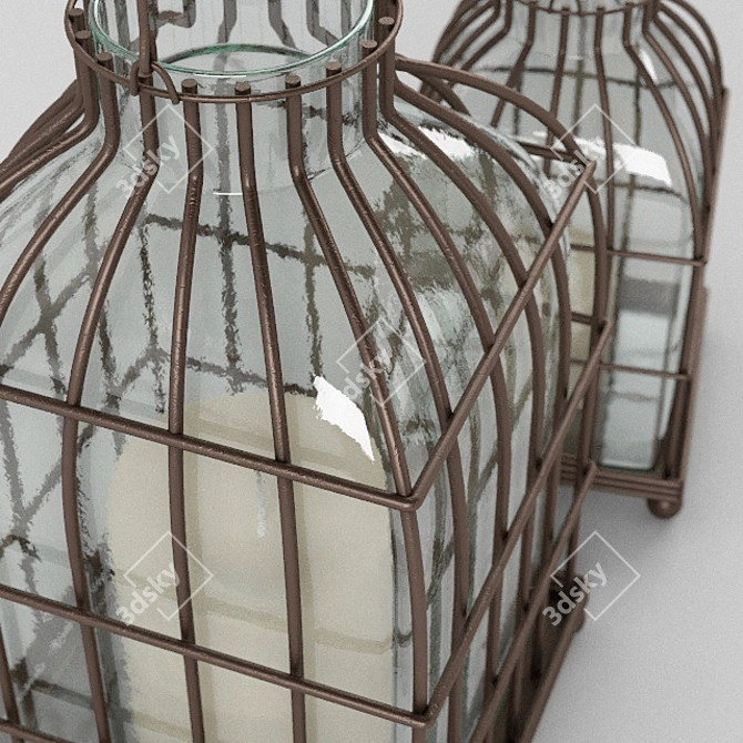 Vintage Birdcage Candleholder 3D model image 2