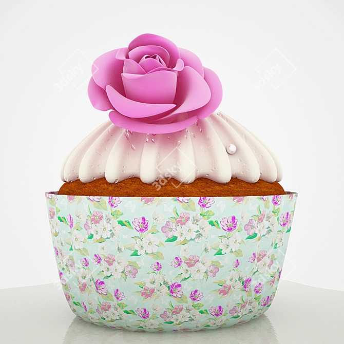 Sweet Delight Cupcake 3D model image 1