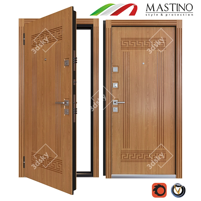 Sturdy MASTINO VENETO Metal Door 3D model image 1