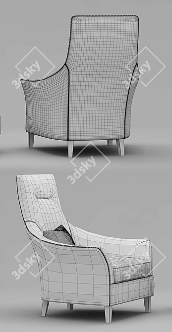 Elegant Armchair for Salon 3D model image 3