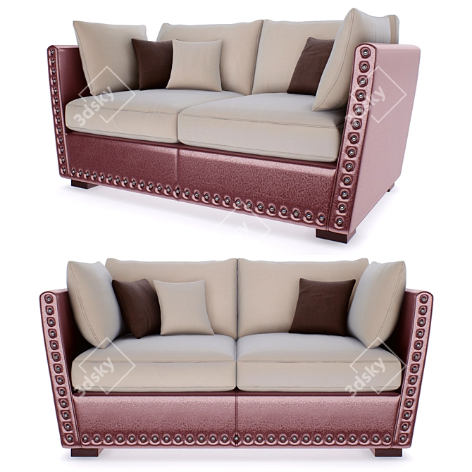 Elegant Two-Seater Sofa 3D model image 1