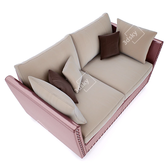 Elegant Two-Seater Sofa 3D model image 2