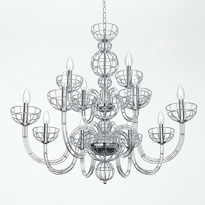 Elegant Italian Chandelier: ST-LUCE MANIC SL165.103.12 3D model image 1