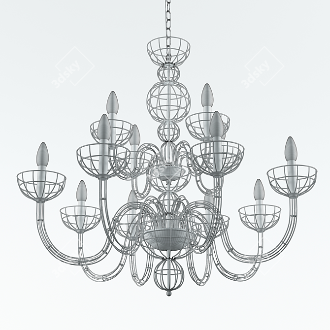 Elegant Italian Chandelier: ST-LUCE MANIC SL165.103.12 3D model image 2