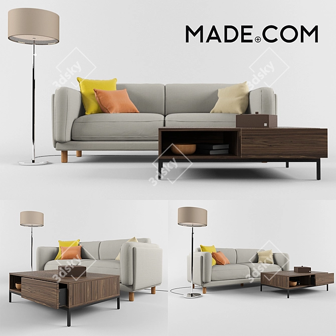 Textured Two-Tone Dulcie Sofa- MADE 3D model image 1