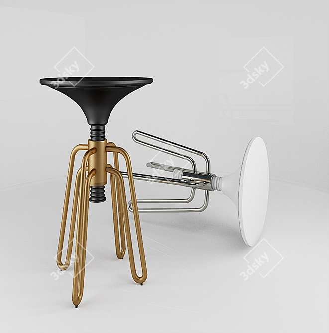 Industrial Style Bar Chair 3D model image 1