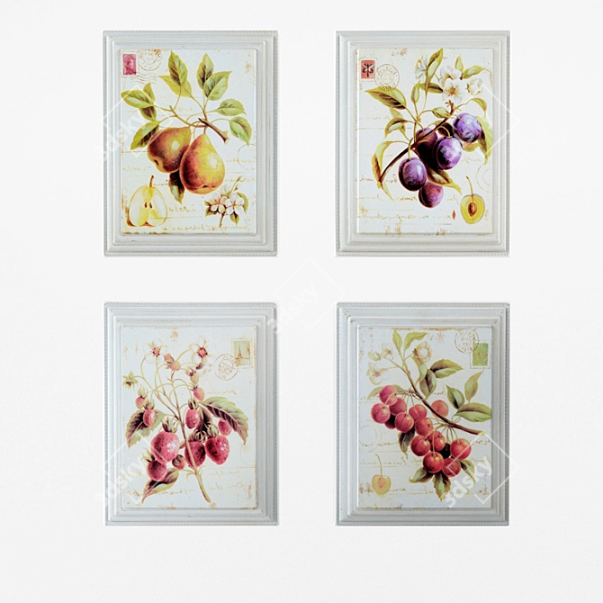 Vintage Floral Decor Set 3D model image 3