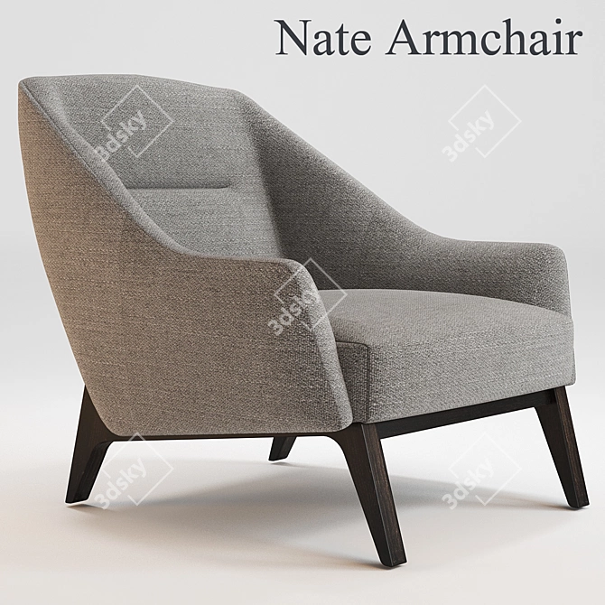 Elegant Nate Armchair for Ultimate Comfort 3D model image 1