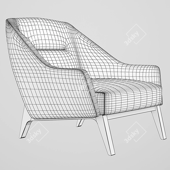 Elegant Nate Armchair for Ultimate Comfort 3D model image 2