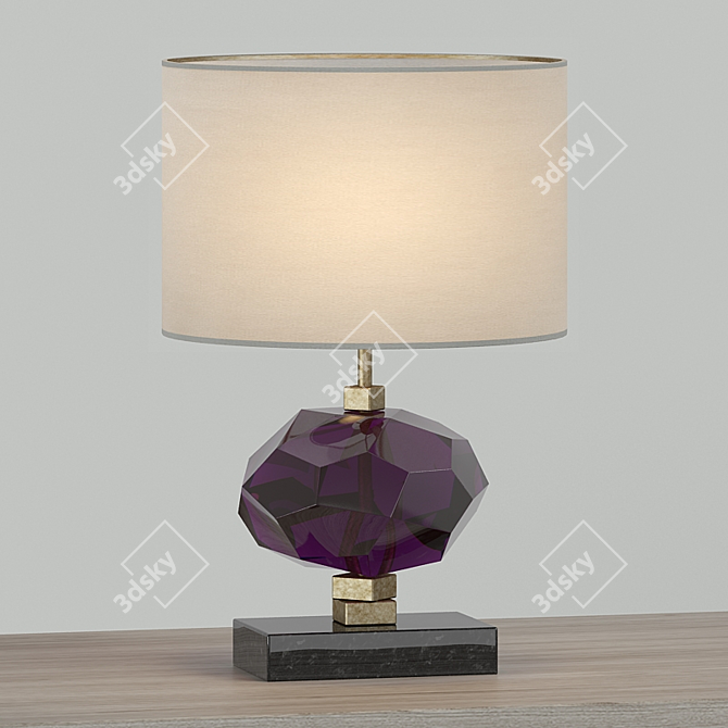 Elegant Nightstand Set: RH Meade, Best&Lloyd Gem Lamp & Karen Darling Art 3D model image 2