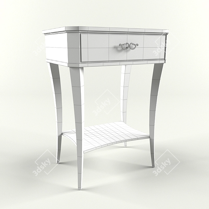 Elegant Cherry Wood Nightstand 3D model image 2