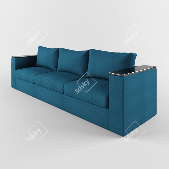 Comforto Velvet Sofa 3D model image 1