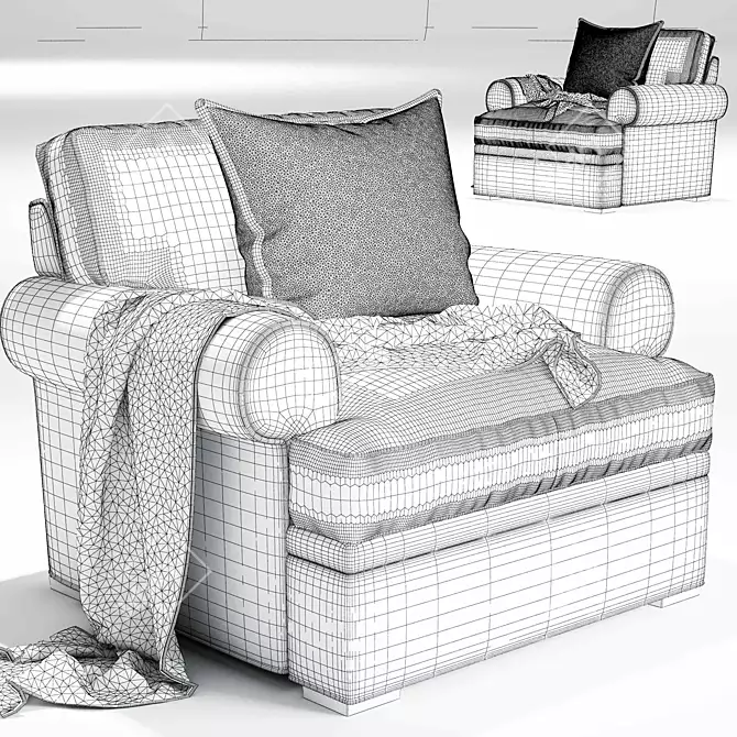 Elegant Jessi Armchair: Timeless Comfort 3D model image 2