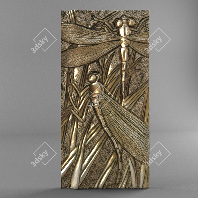 Elegant Golden Wall Panel | Fabello Decor 3D model image 2