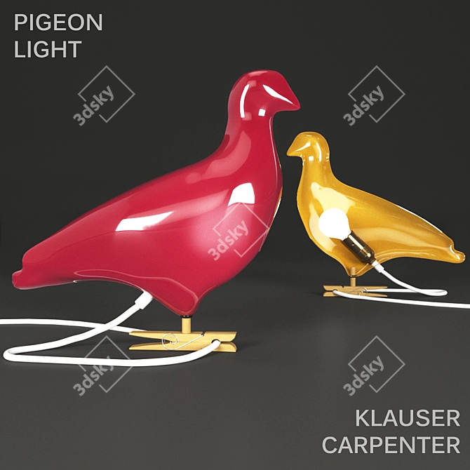 Urban Pigeon Lamp 3D model image 1