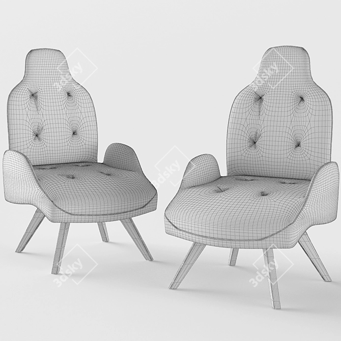 Betibù P Armchair: Comfort and Originality 3D model image 2